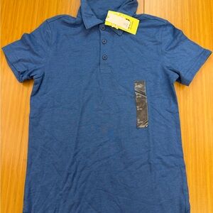 All In Motion Boys Short Sleeve Core Golf Polo Shirt Blue Size Medium 8/10 NWT